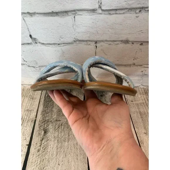 SHADE SHORE Women’s Blue Tie Dye Slip On Flat Sandals / Size: 5 - Picture 7 of 9